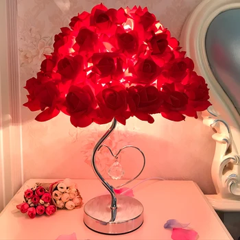 European de cristal lampă de masă floare Trandafir Lumina de Noapte lampă de noptieră acasă petrecerea de nunta decor lumini de decor interior de iluminat