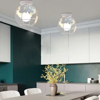 Modern Nordic Industrial LED Lumini Plafon de Iluminat Acasă Dormitor Living Bucatarie Decor Interior de Epocă Loft E27 Lampă Alb