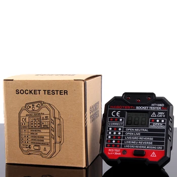 RCD Test Socket Tester AC 48-250V Pro eroare de Circuit Detector HT106 UE UK Plug SUA Zero Sol Live Breaker Finder Display LCD