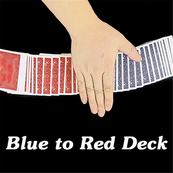 Albastru La Roșu Punte Trucuri Magice Carte De Joc Punte Schimba Culoarea De Aproape Recuzită Magie De Scena, Iluzii Truc De Mentalism Comedie