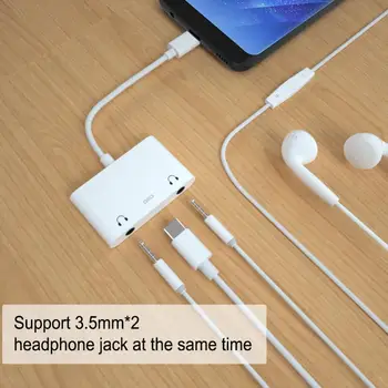 USB de Tip C pentru Căști 3.5 mm Jack Adaptor pentru Xiaomi 6 8 pentru iPad Pro Aux Cablu Audio pentru Căști, Încărcător de Încărcare USB-C Converter