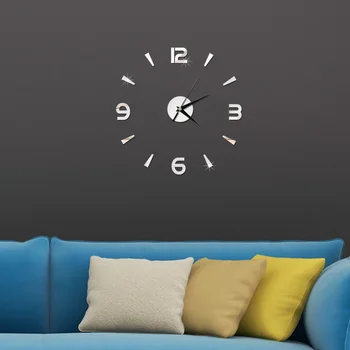 2019 Nou 3D Ceas de Perete Oglindă de Perete Autocolante Moda Living Cuarț Acasă DIY Decorare Ceasuri Autocolant reloj de pared