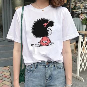 Desene animate drăguț Toda Mafalda tricou femei Harajuku scrisoare de imprimare Maneci Scurte moda Kawaii Creativitatea Casual Fată Streetwear Topuri