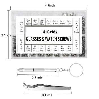 Kit de Reparație pentru ochelari ochelari de soare Ochelari de Reparare Kit Suruburi pentru Ochelari de vedere cu 12 Perechi Pad Nas Șurubelniță Pensete de Curățare Sticla C