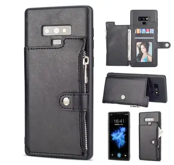 Cu Fermoar din piele Flip Note10plus Portofel Caz Pentru Samaung Galaxy S10 5G S9 S8 Plus Nota 8 9 10 Magnetic Incuietoare rezistenta la Socuri Acoperi Caz