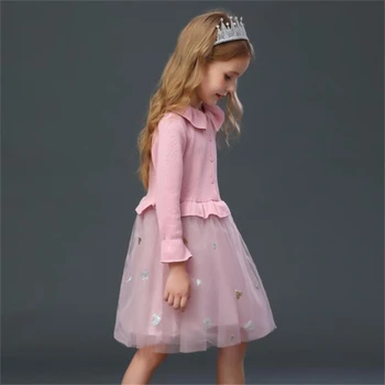 Maneci lungi pentru Copii Rochii pentru Fete Haine de Toamna 2020 Nou Craciun Copii Printesa Elegant Rochie de Dantelă