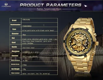 FORSINING Bărbați Moda Schelet de Aur Automat Mechanical Ceas Barbati Brand de Lux Sport Mecanice Ceasuri Relogio Masculino