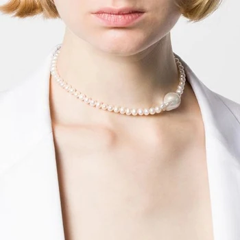 Creatoare De Moda Design Asimetric Lady Charm Colier Stil Baroc Perla Naturala De Culoare Tipărite Margele Rafinat Stil Boem 2020