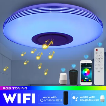 200W Moderne RGB LED Lumina Plafon de Iluminat Acasă bluetooth Muzică Ușoară Dormitor WiFi APP Control de la Distanță Inteligent Lampă de Plafon