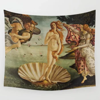 Nașterea Lui Venus De Sandro Botticelli Tapiserie Plapumă Cortina Pătură, Lenjerie De Pat Foaie Prosop Aruncă Pe Fereastră Perdea Tapiserii