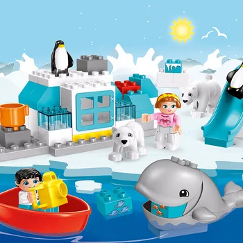 Gradinita Urs Polar, Balena de Gheata Zapada Palyground Cladirii Blocuri de Cărămizi Jucării pentru Copii pentru Copii Compatibil cu Duploe copii cadou