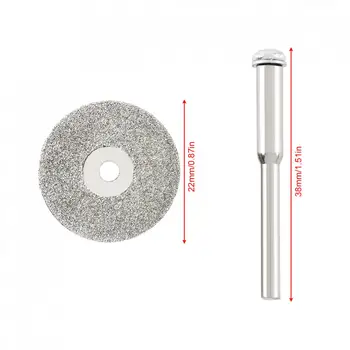 10buc / lot 22mm Diamant Discuri de Tăiere Ferăstrău cu 2 buc 3mm Diametru Tijă Fixă pentru Tăiere de Sticlă Metal