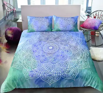 Thumbedding Dropship Boemia Stil Elefant Gri Mandala Set de lenjerie de Pat cu design Clasic Floral 3D Carpetă Acopere Stabilit Inovatoare