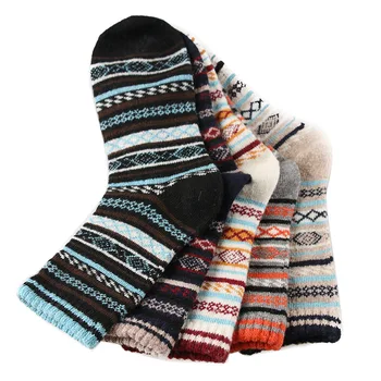Noi de iarnă pentru bărbați șosete groase de lână Stil Retro Vintage ciorapi șosete din lână Cald 5 perechi