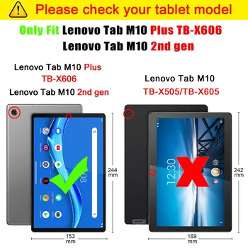 Caz acoperire pentru Lenovo Tab M10 FHD Plus TB-X606F TB-X606X 10.1 inch Coajă Subțire de Acoperire Caz +film