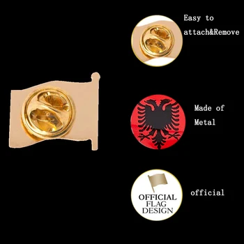 10BUC Albania Unisex Naționale Țară Placat cu Aur Pavilion Ace de Rever Emblema Ace de Moda Set
