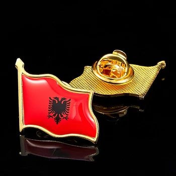 10BUC Albania Unisex Naționale Țară Placat cu Aur Pavilion Ace de Rever Emblema Ace de Moda Set