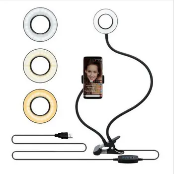 Universal Selfie Lumină Inel Flexibil cu Suport de Telefon Mobil Leneș Suport Lampa de Birou LED-uri de Lumină pentru Live Stream Birou Bucatarie