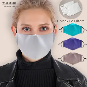Alb pur Protecție Femei Reutilizabile Gura Masca Lavabil Masca de Fata Cu Filtru de PM2.5 Cu Bretele Reglabile Anti Praf De Gripă Masca