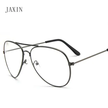 JAXIN Moda cadru metalic ochelari Femei de brand design pahare transparente atmosferice tendință sălbatice oglindă plană UV400oculos feminino