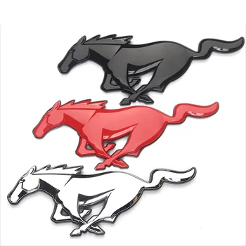 Noi ABS Cai de Rulare Insigna Emblema de Styling Auto Grila Fata cu Emblema Portbagaj Decor pentru Ford Mustang Crom Lucios Negru Rosu