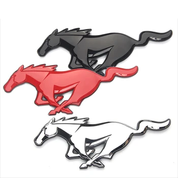 Noi ABS Cai de Rulare Insigna Emblema de Styling Auto Grila Fata cu Emblema Portbagaj Decor pentru Ford Mustang Crom Lucios Negru Rosu