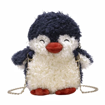 Candice guo jucărie de pluș umplute papusa de desene animate animal pinguin Geanta crossbody geanta moneda pungă portofel fata pachet cadou 1 buc