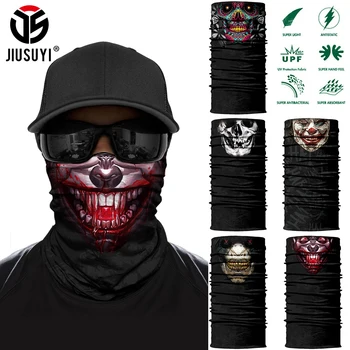 Unisex Înfricoșător Magic Jumătate Masca Imprimate Eșarfă Tub Neck Gaiter Craniu 3D Venin Bandană Petrecere fără Sudură Fata Acoperi Banda Femei Bărbați