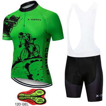 X-CQREG 2020 Fierbinte Seturi Bărbați Ciclism Jersey Set Biciclete MTB Îmbrăcăminte Respirabil, Anti-UV Biciclete Uzura/Maneci Scurte