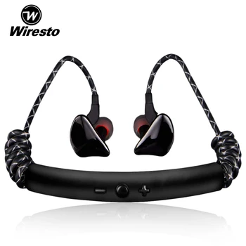 Wiresto Sport Căști fără Fir, Căști Bluetooth Stereo Pliabila Sweatproof Căști cu fixare pe gât Design pentru Sport în aer liber