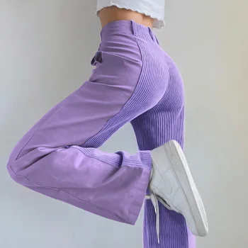 Shestyle 2021 Femei Pantaloni de Catifea Femei 6Color Direct Casual, Plus Dimensiunea Moda cu Lambriuri de Mozaic Blugi Pantaloni Streetwear