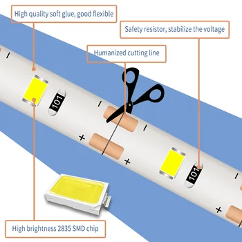 LED Hand Matura Senzor Lampa USB 5V Benzi de Lumină 1 2 3 4 5M Waterproof Flexibil Banda Cabinet CONDUS de Lampe LED Scări Noapte Bombilla