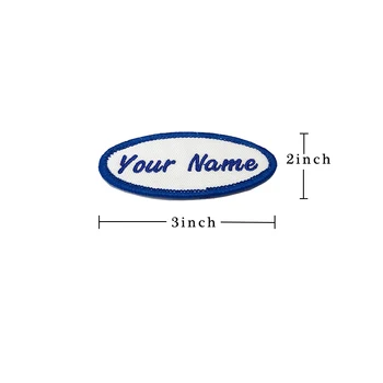 Personalizate Brodate Oval Numele de Patch-uri (3*2inch) Uniformă, ecuson Personalizat Eticheta de Fier-pe