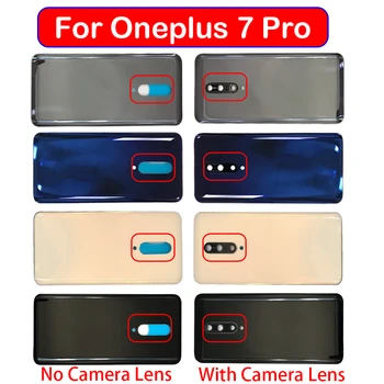 Nou Pentru OnePlus 7 Spate Capac Baterie Ușa din Spate din Sticla Pentru Oneplus 7 Pro Capacul Bateriei 1+7 Pro Locuințe Caz cu Lentilă aparat de Fotografiat