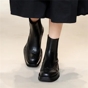FEDONAS 2020 Toamna Pantofi Femei Cizme Glezna Cu Tocuri Reale Letaher Tocuri inalte Cizme Cizme Biroul de Partid Pantofi de damă Femeie