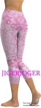 JIGERJOGER 2021 Primăvara anului Nou record betelie buzunar Roz mandala Yoga Codrin Legging Sport 3/4, pantaloni Scurți 7/8 dresuri de compresie