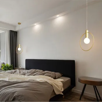 LED-uri moderne de metal agățat lampRing Fier Pandantiv Rotund Lumina decor acasă idee pandantiv lumina camera de zi droplight simplu minimalism
