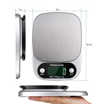 10kg /1g lumina de Fundal LCD Digital Scară de Bucatarie din Otel Inoxidabil Cântare Electronice de Gătit Mâncare Echilibru de Măsurare Greutatea