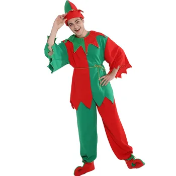 Eraspooky Unisex Plus Dimensiune Elf De Crăciun Cosplay Costum De Moș Crăciun Moș Helper Costume Pentru Bărbați Adulți Femei De Anul Nou Rochie Fancy