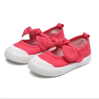 2020 Primăvară Fetita Panza Pantofi Casual Pantofi pentru Copii Cu Papion Fundita Solid de Culoare de Bomboane Fete Tenisi Copii Pantofi Moi