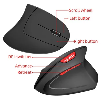 T24 2.4 G Mouse Wireless Profesionale mouse-uri USB 6 Butoane Reglabile 2400DPI Ergonomic Vertical Mouse-ul Bluetooth Pentru PC Gamer