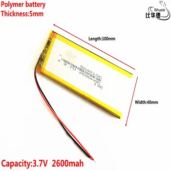 Litru de energie a bateriei Bun Qulity 3.7 V,2600mAH,5040100 Polimer litiu-ion / Li-ion pentru JUCĂRIE,POWER BANK,GPS,mp3,mp4