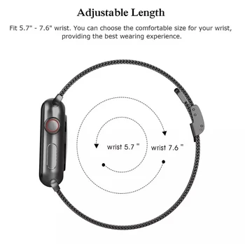 Banda Pentru Apple Watch band 44mm 40mm din oțel Inoxidabil brățară de metal correa pentru iWatch 6 5 î 4 3 milanese loop Curea 42 mm 38mm