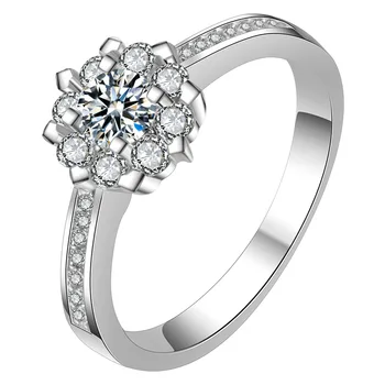Aur de 14K Inel cu Diamant de 2 Carate Pulseras anillo alb topaz bizuteria Piatră prețioasă argintiu Culoare 925 inel cu caseta de bijuterii pentru femei