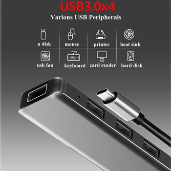 Multifuncțional USB de Tip c, Stație de Andocare USB-C HUB USB 3.0 RJ45 Adaptor VGA pentru MacBook Samsung Galaxy S8 S9 HUAWEI Matebook