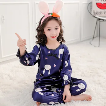 12 Tipuri de Fete Pijamale V-neck Copii Seturi de Pijamale Colorate Moale de Primăvară Copii Haine Homewear 8 10 12 Ani Pijamas copii