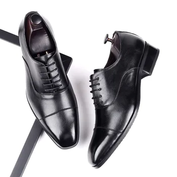 De mari Dimensiuni Mens Pantofi Formale de Piele Afaceri Activitatea de Birou, Pantofi de Înaltă Calitate Square Toe Dantela-up Pantofi pentru Bărbați Încălțăminte Elegant