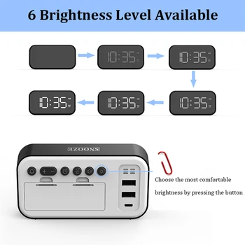 Ceas deșteptător 6 Ajustare Luminozitate Ceas de Masa 2 Ora de Afișare Dual Digital Ceas cu Alarmă cu Snooze Electronice de Birou LED-uri Ceasuri
