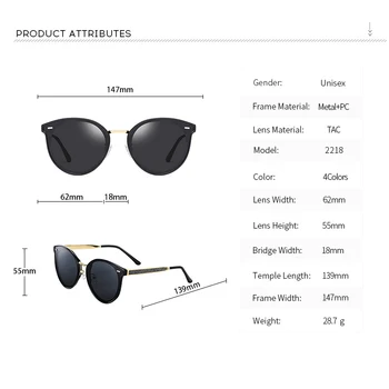 2020 Lux Polarizat ochelari de soare unisex ochelari de soare dublu anti-reflex de conducere auto ochelari de soare Retro designe cadru ochelari de soare UV