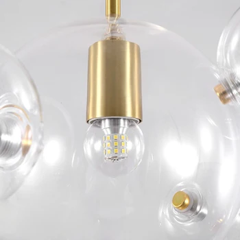 LED E27 Moderne Clar Sticlă Albă Bule de Aur, Argint luciu Candelabru de Iluminat.Suspendarea Corpurilor De Iluminat Lampadare Pentru Hol